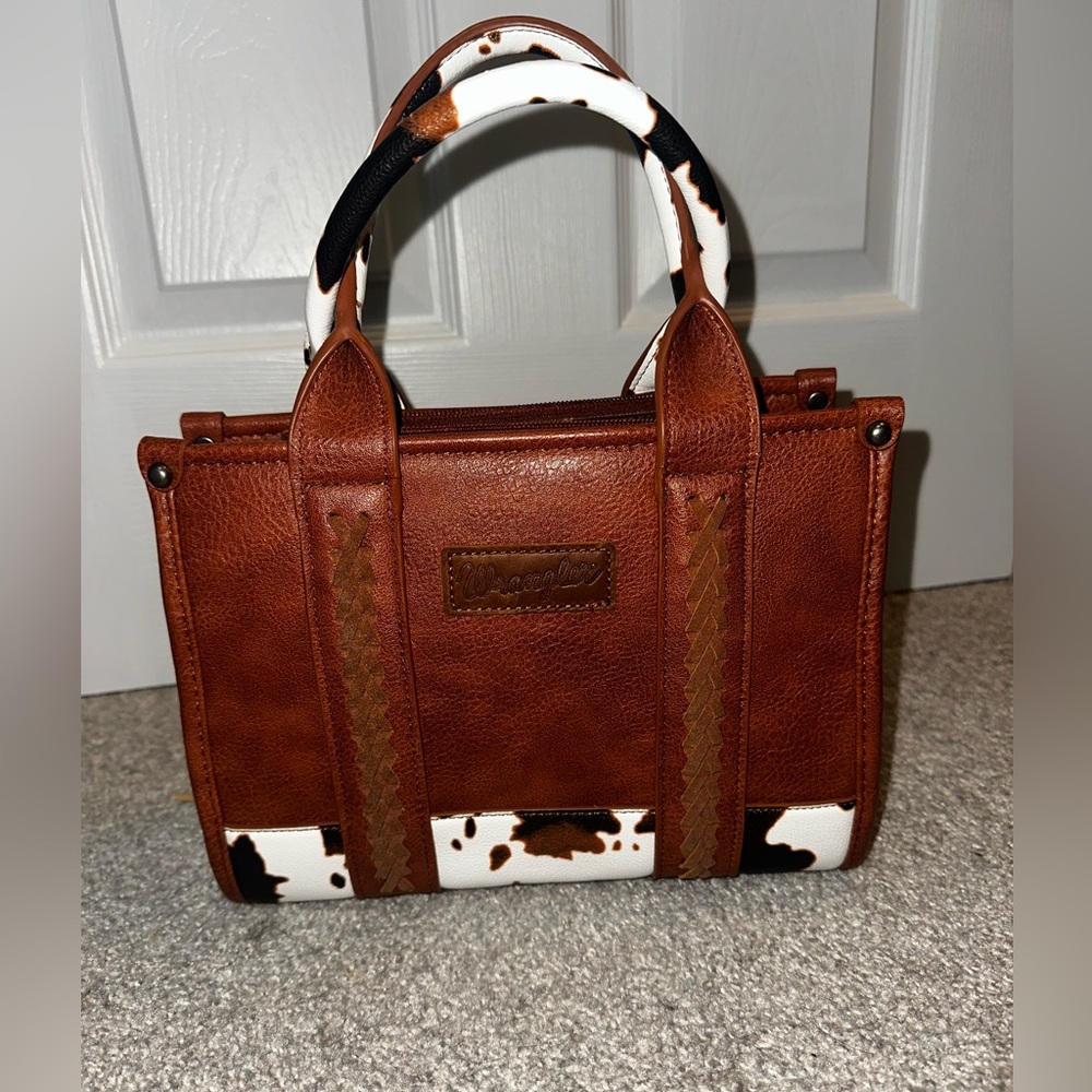 Wrangler Brown and White Cow Print Handbag